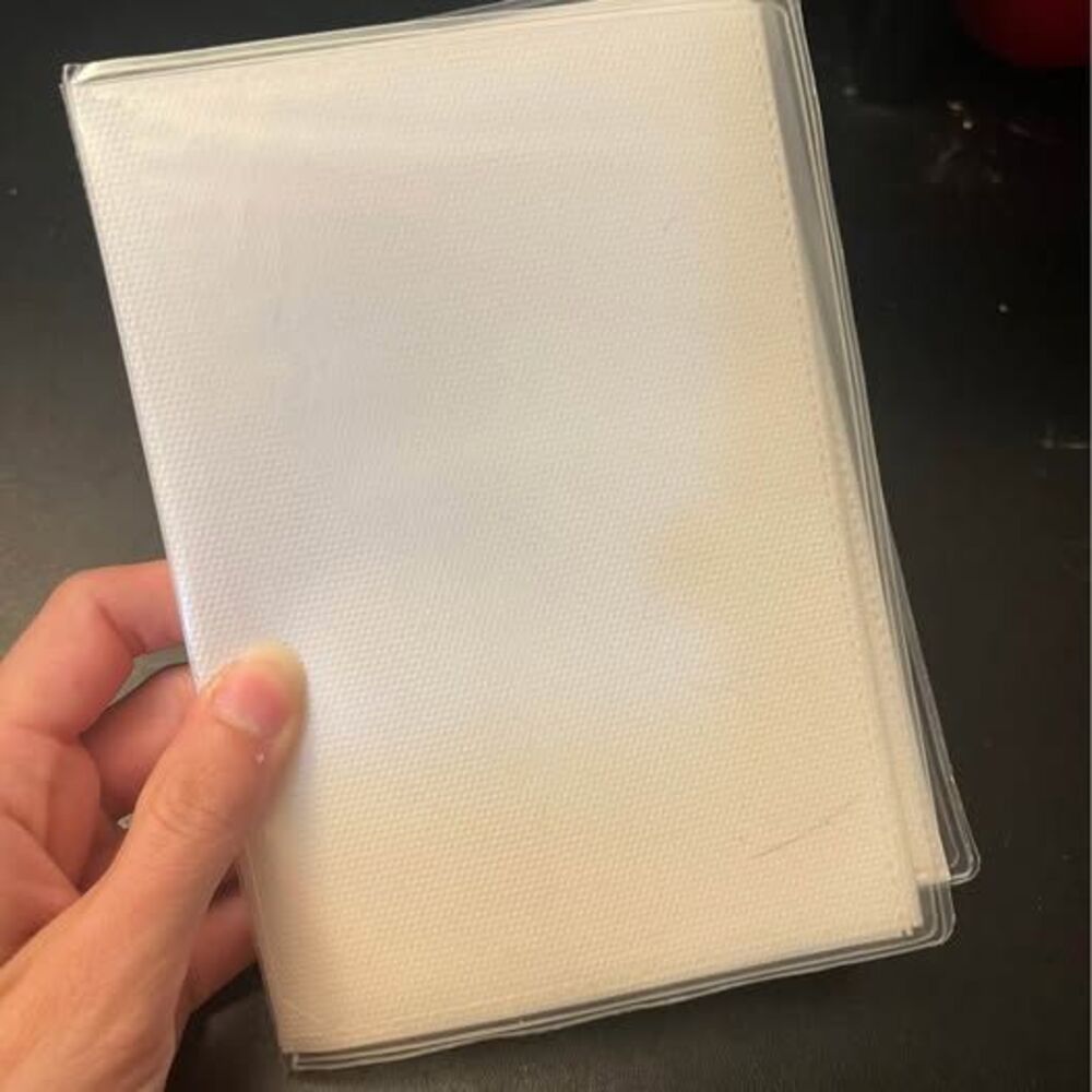 Clear plastic photo album card holder